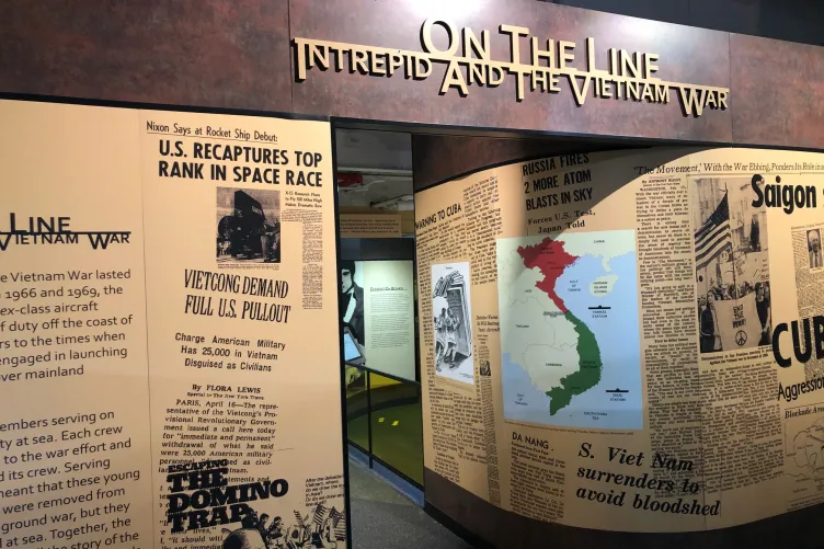 Entrance to the "On the Line: Intrepid and the Vietnam War" exhibition