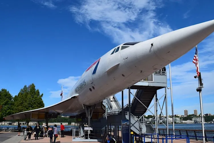 Concorde aircraft along the river