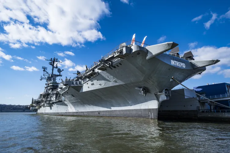 The USS Intrepid docked at pier 86