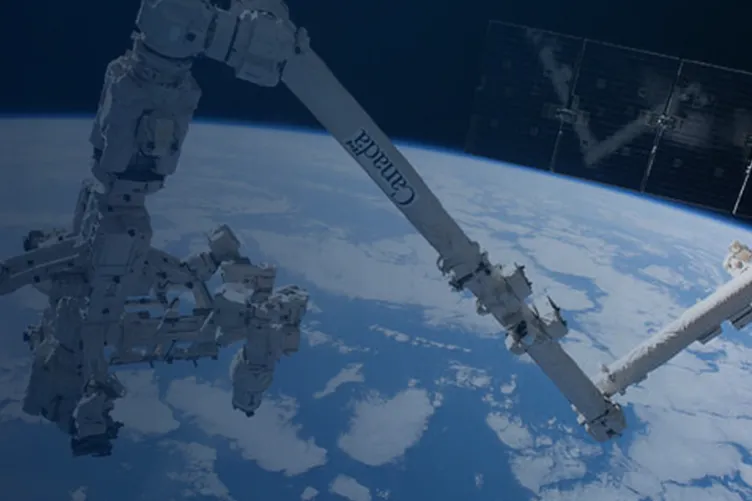 An image of a robot operating in space