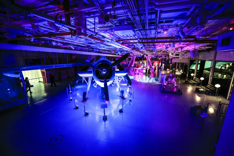 Event lighting on the hangar deck