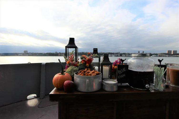 A bar for an event on the Fantail