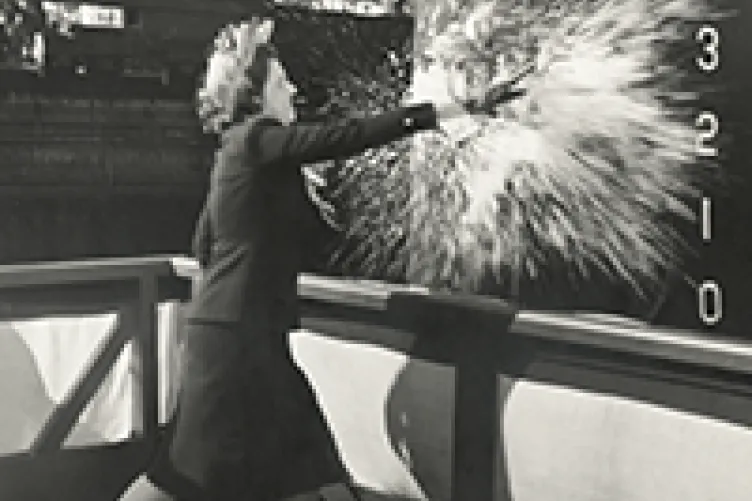 It’s pretty harrowing to have this explosion of glass and wine richocheting back at you while you’re dressed in your Sunday best. Collection of the Intrepid Sea, Air & Space Museum