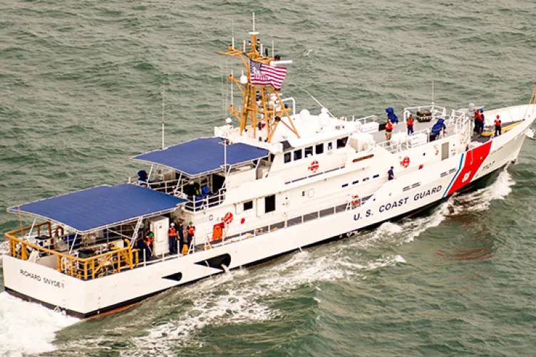 Photo by Auxiliarist Trey Clifton of the USCGC Richard Snyder cutter ship