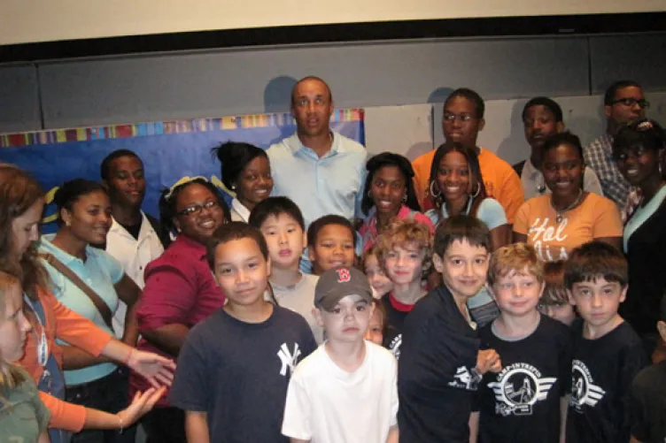 John Starks speaking at the intrepid