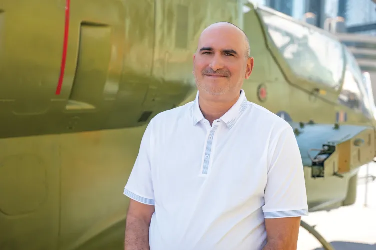 Photo of Anthony Fernandez on Intrepid's flight deck.