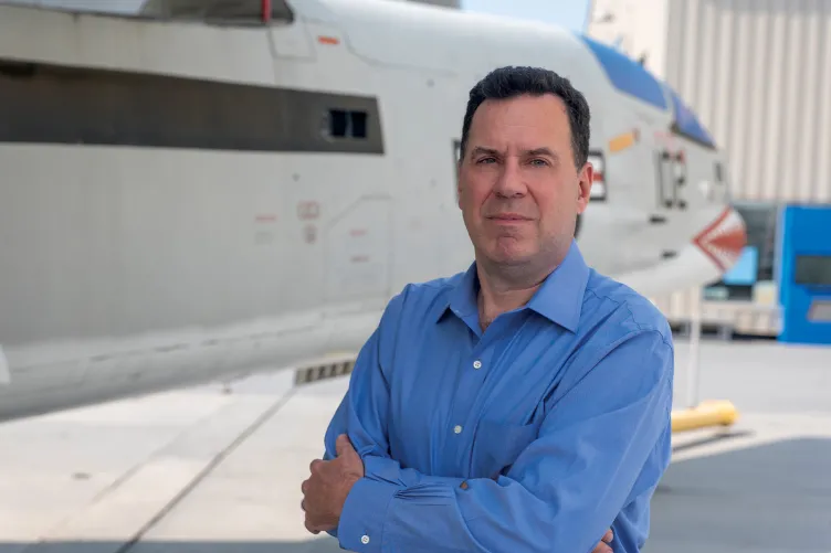 Photo of David Winters on Intrepid's flight deck.