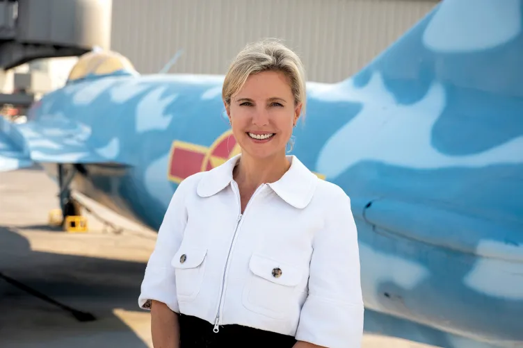 Photo of Irene Tsitko on Intrepid's flight deck.