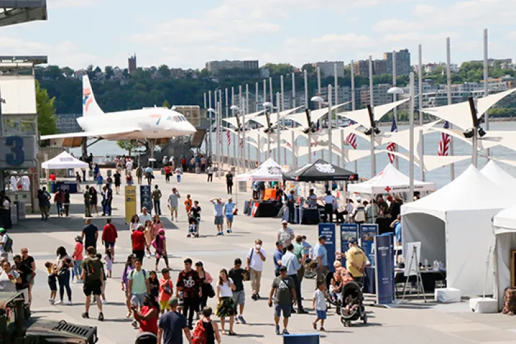 Guests at the intrepid during fleet week 2022