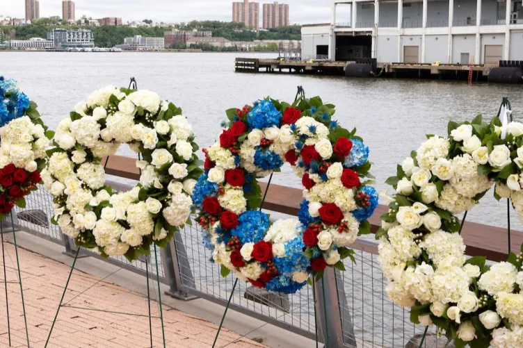 Red, white, and blue wreaths