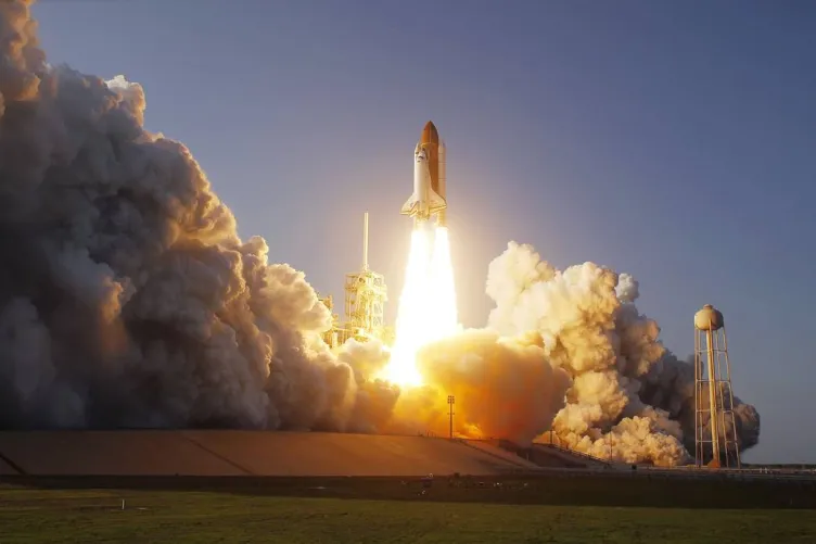 A rocket is taking off!