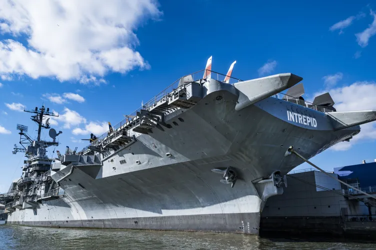 The USS Intrepid docked at pier 86