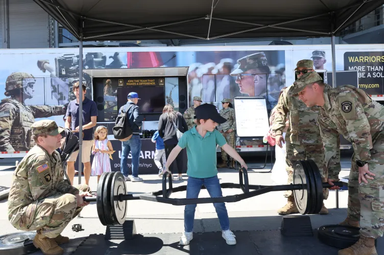 Fleet Week activities on Pier 86 at the Intrepid Museum