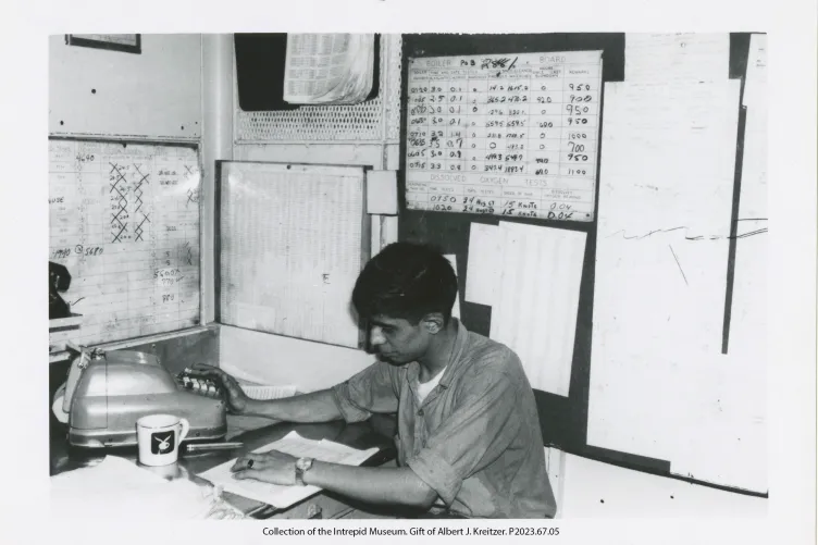 Man working aboard Intrepid