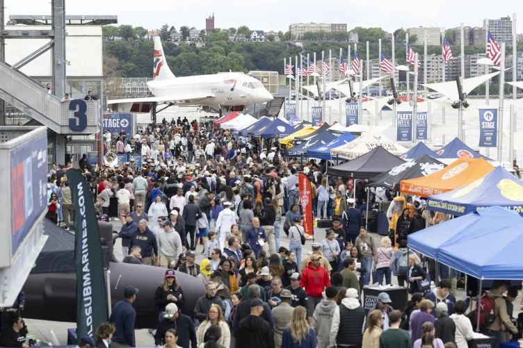 Fleet Week activities on Pier 86 at the Intrepid Museum