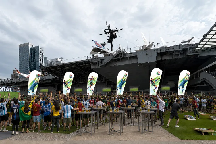 Rendering of crowds gathered on Pier 86 during a World Cup event