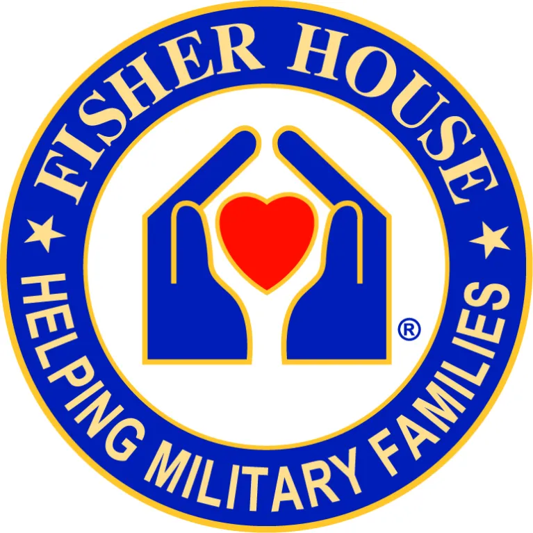 Fisher House logo. Text on logo says Fisher House - Helping Military Families