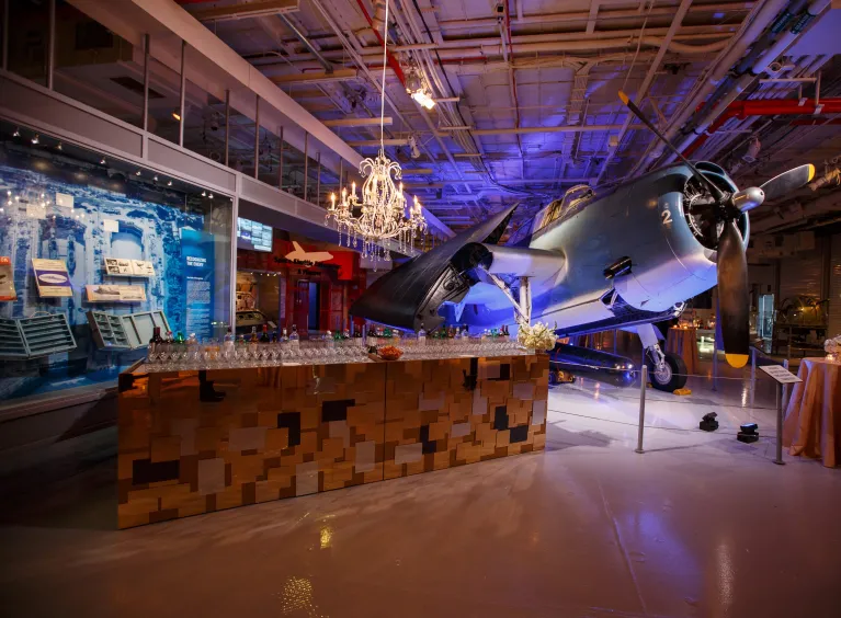 Hangar 2 with decorative bar for a reception