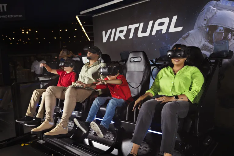 Guest enjoying virtual reality experience