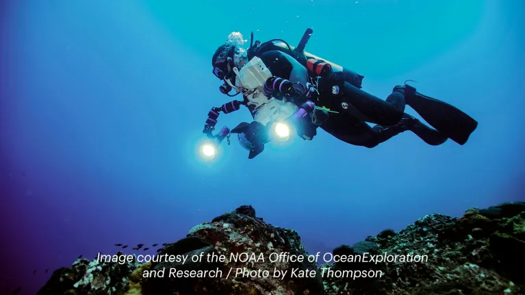 Nick Zachar films on a mission to document a research expedition in Flower Garden Banks National Marine Sanctuary