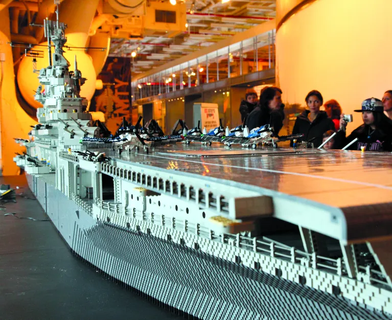 A 1:40 scale model of the Intrepid built with LEGOs by Ed Diment