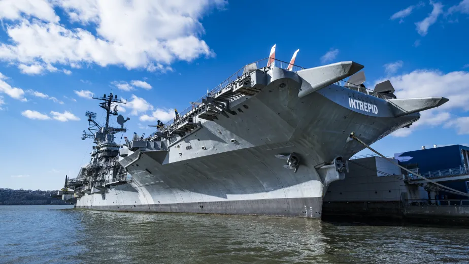The USS Intrepid docked at pier 86
