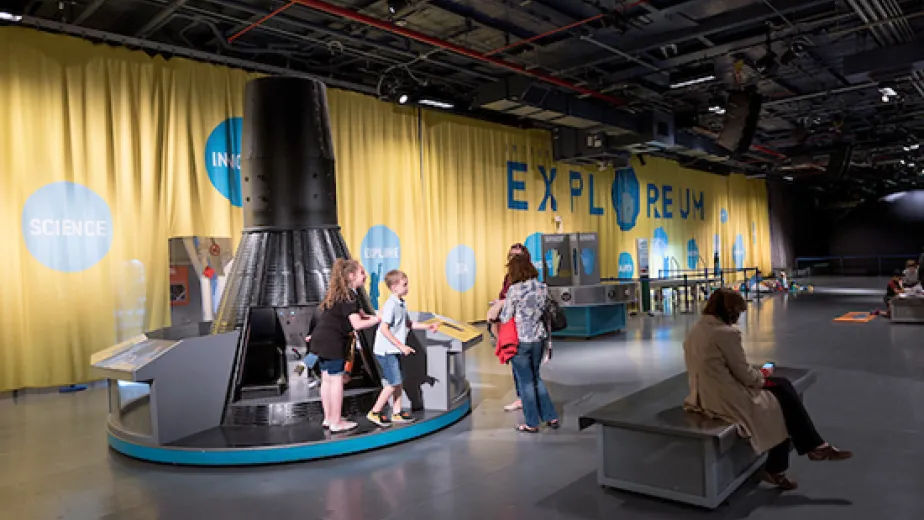 A picture of the Exploreum aboard the uss intrepid museum