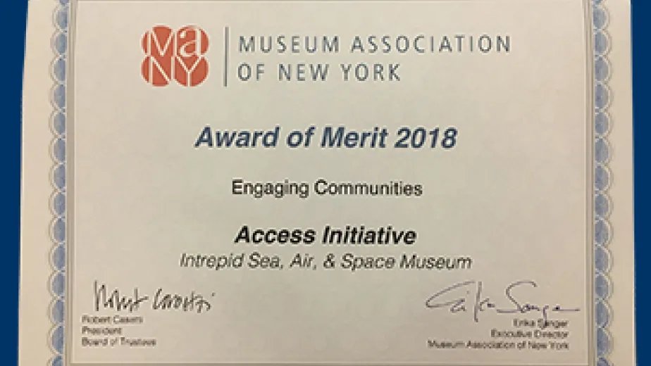 Museum's Access Initiative Receives Award from MANY