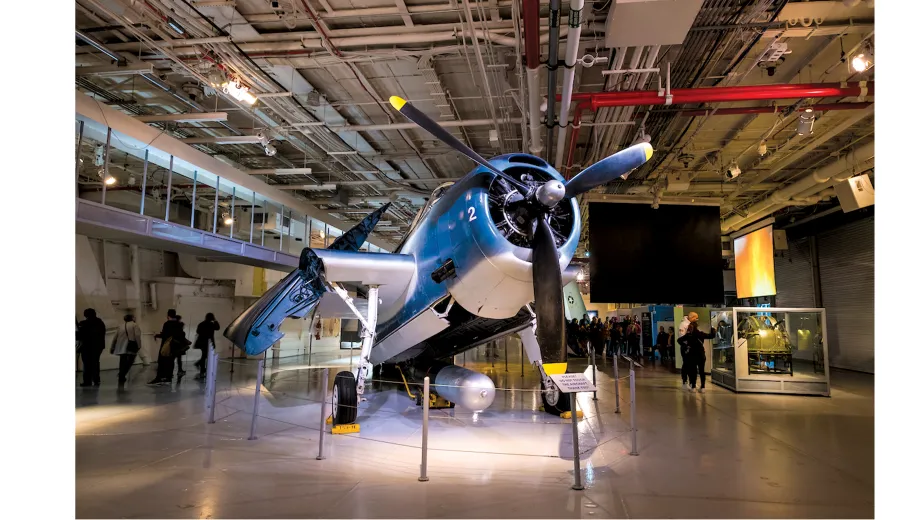 Image of the Avenger at the Hanger Deck exhibition space