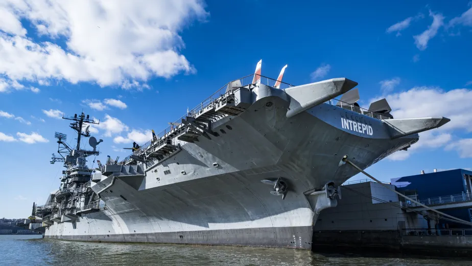 The USS Intrepid docked at pier 86