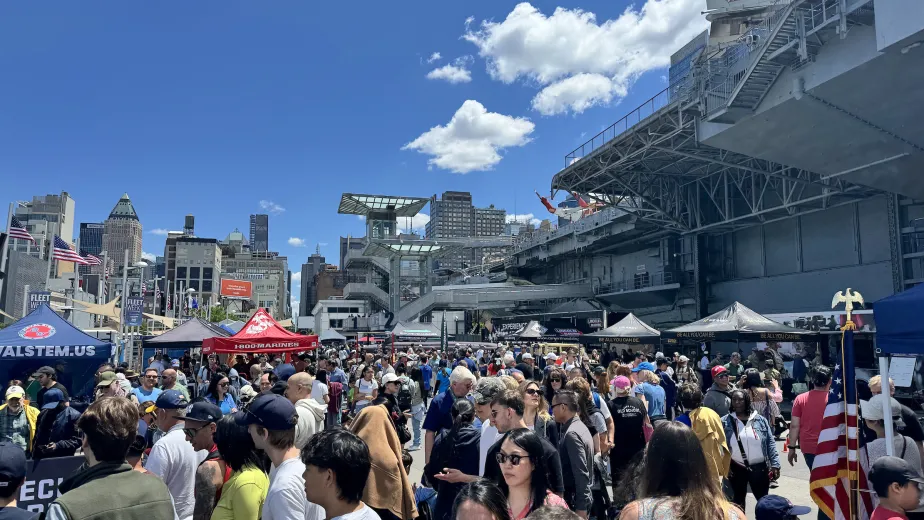 Fleet Week activities on Pier 86 at the Intrepid Museum