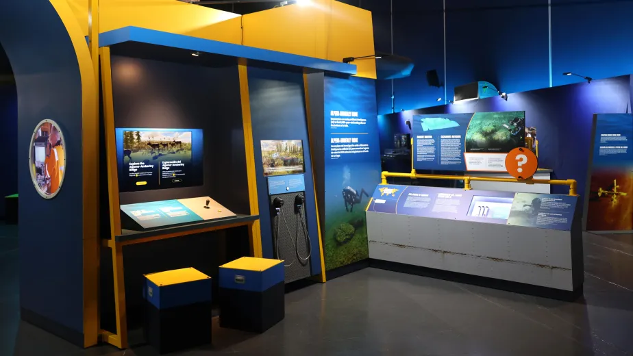 Inside the Mysteries from the Deep: Exploring Underwater Archaeology exhibition at the Intrepid Museum.