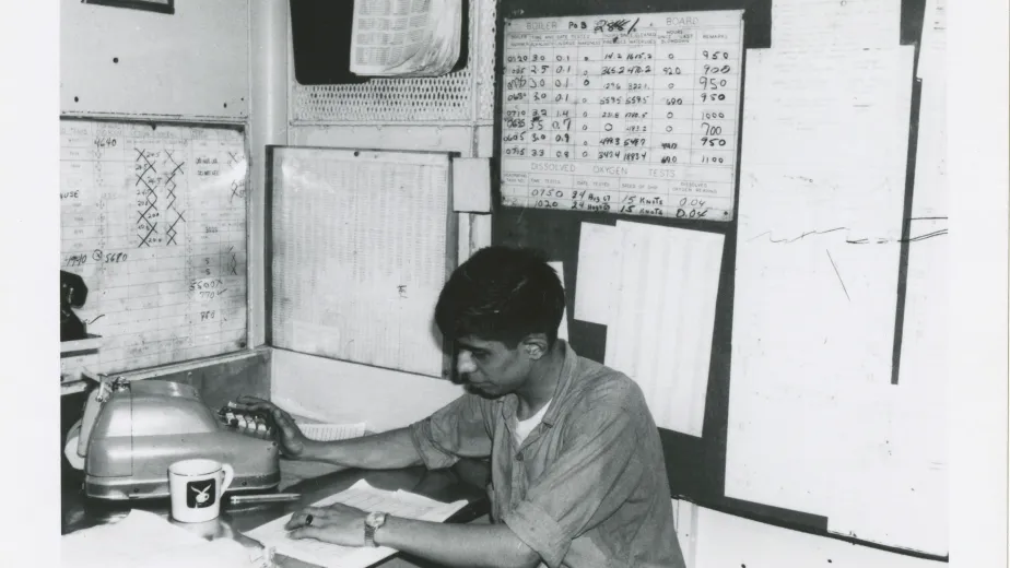 Man working aboard Intrepid