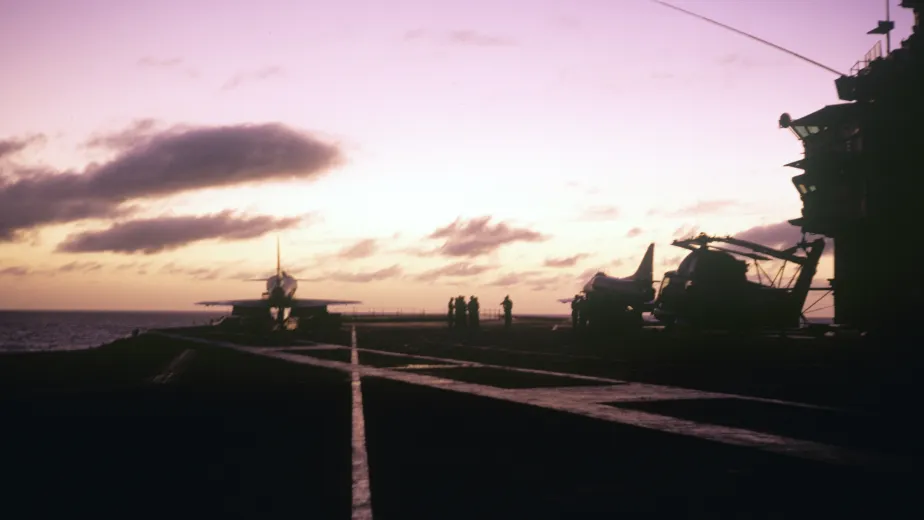 Sunset from the flight deck of Intrepid