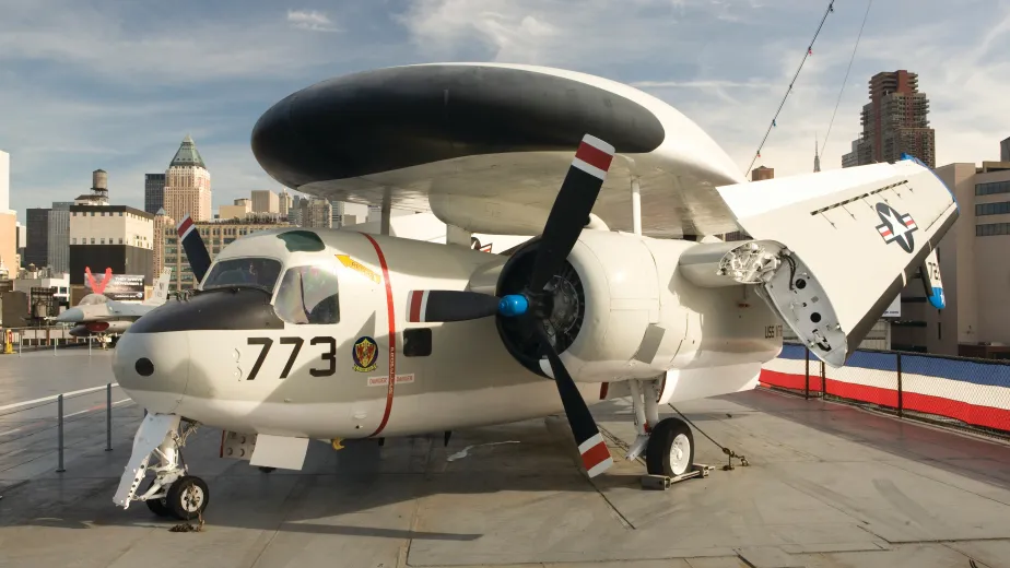A Tracer plane on the Intrepid Museum's flight deck.
