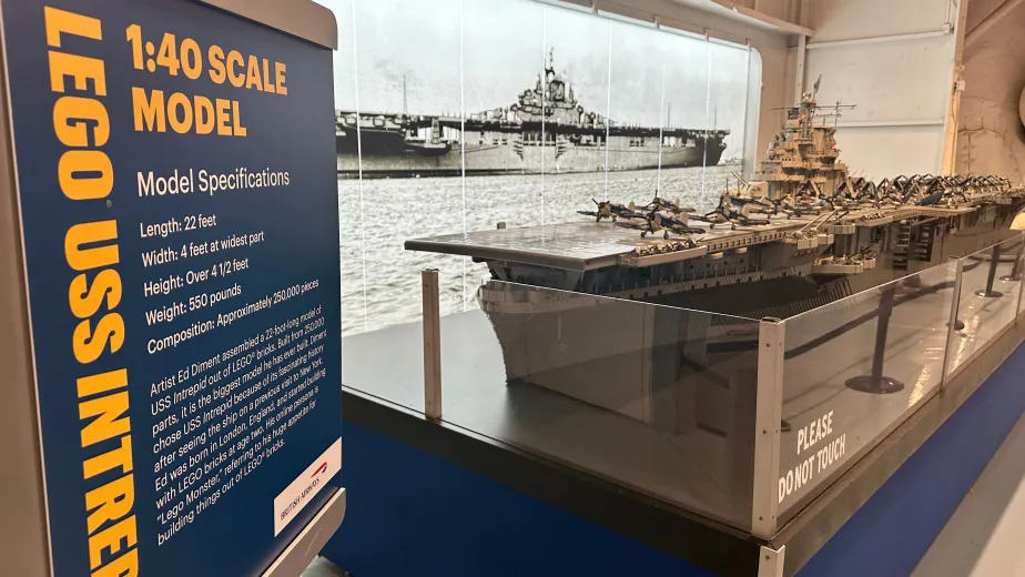 A 1:40 scale model of the USS Intrepid on display in the Intrepid Museum