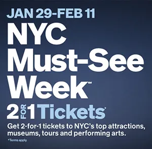 nyc must-see week 2for1 tickets